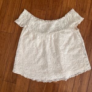 Off White Cream Off Shoulder Womens Swing Lace Top Blouse Mossimo XS